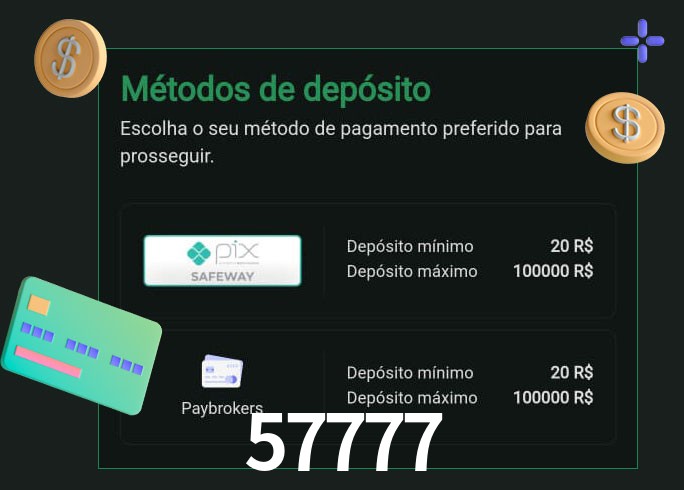O cassino 57777 oferece uma grande variedade de métodos de pagamento